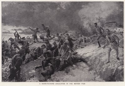 Une rencontre au corps à corps dans le col de Motien - Edouardo Matania